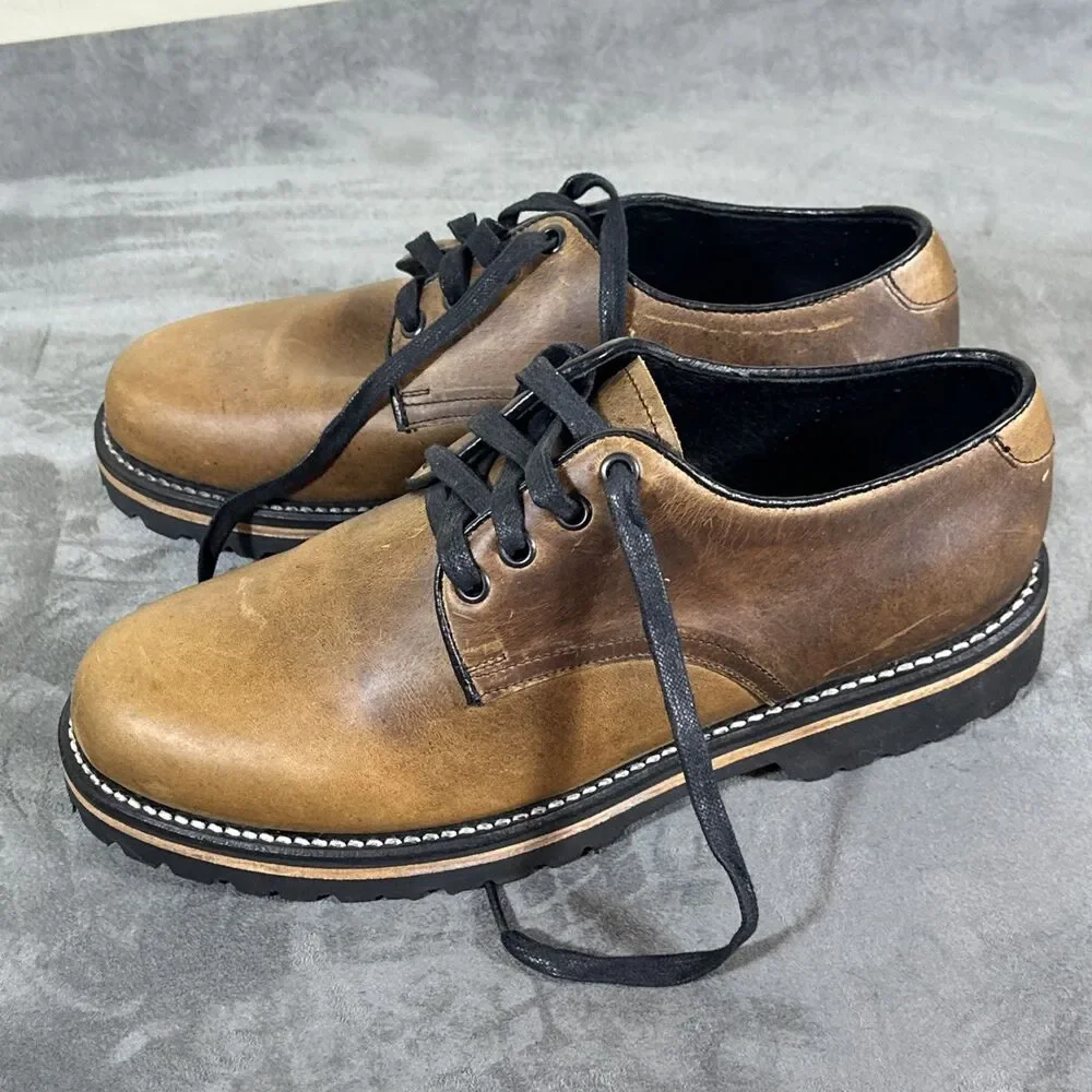 Broken Homme Leather Work Shoes Derby Lace Up Classic 8.5 USA Men’s Vibram